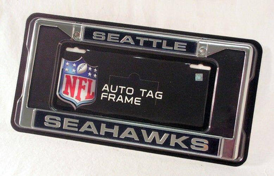 NFL Seattle Seahawks Laser-Cut Chrome License Plate Frame - 757 Sports Collectibles