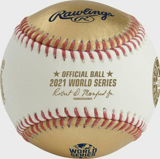 Atlanta Braves 2021 World Series Dueling GOLD Baseball in Cube Astros vs Braves - 757 Sports Collectibles