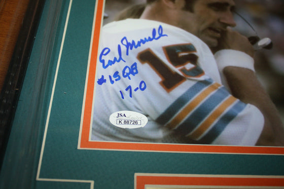 MIAMI DOLPHINS 1972 DON SHULA & EARL MORRALL 17-0 SIGNED FRAMED 8X10 PHOTO JSA