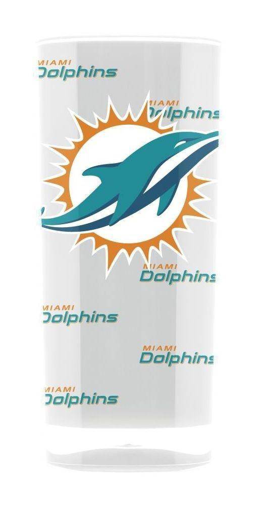NFL Miami Dolphins 16oz Insulated Square Acrylic Tumbler - 757 Sports Collectibles