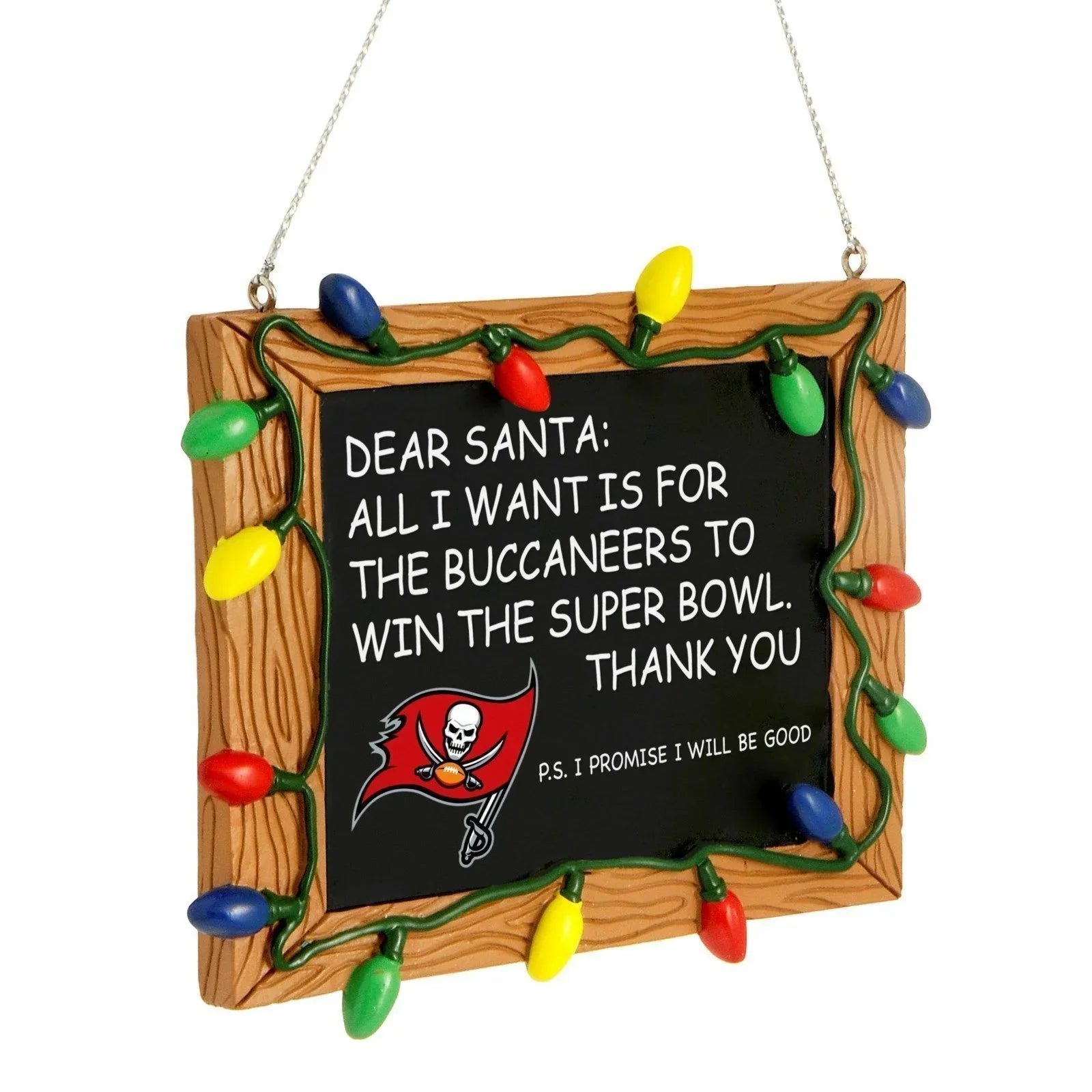 Forever Collectibles - NFL - Chalkboard Sign Christmas Ornament - Pick Your Team (Tampa Bay Buccaneers)