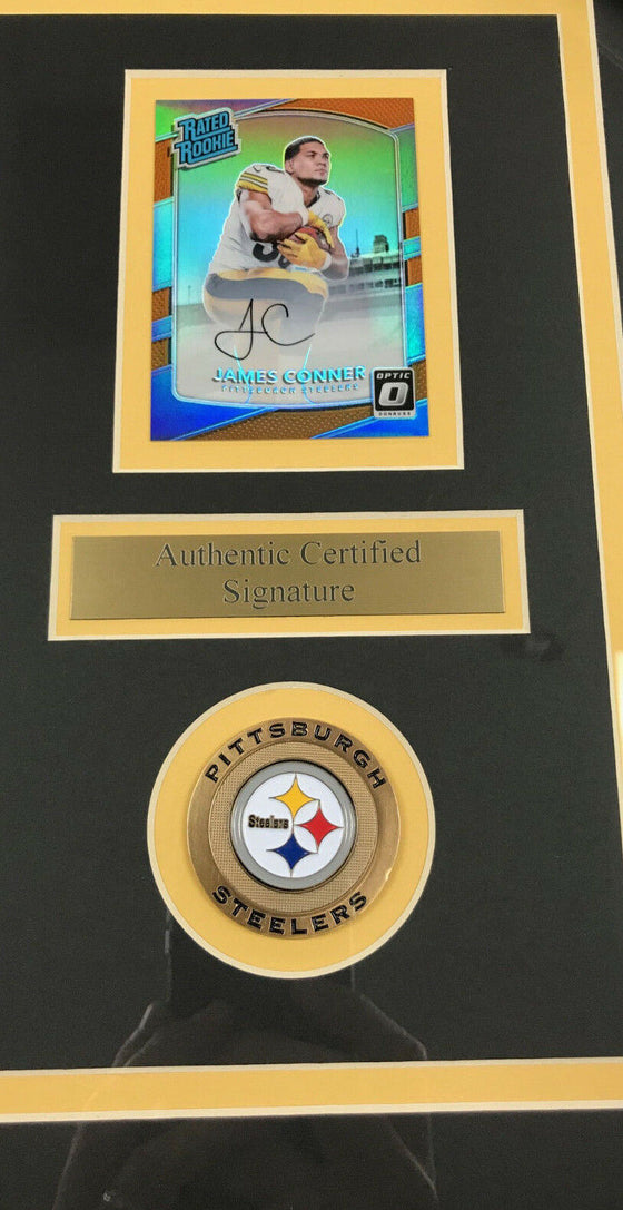 JAMES CONNER AUTOGRAPHED CARD AUTO FRAMED 8X10 PHOTO PITTSBURGH STEELERS