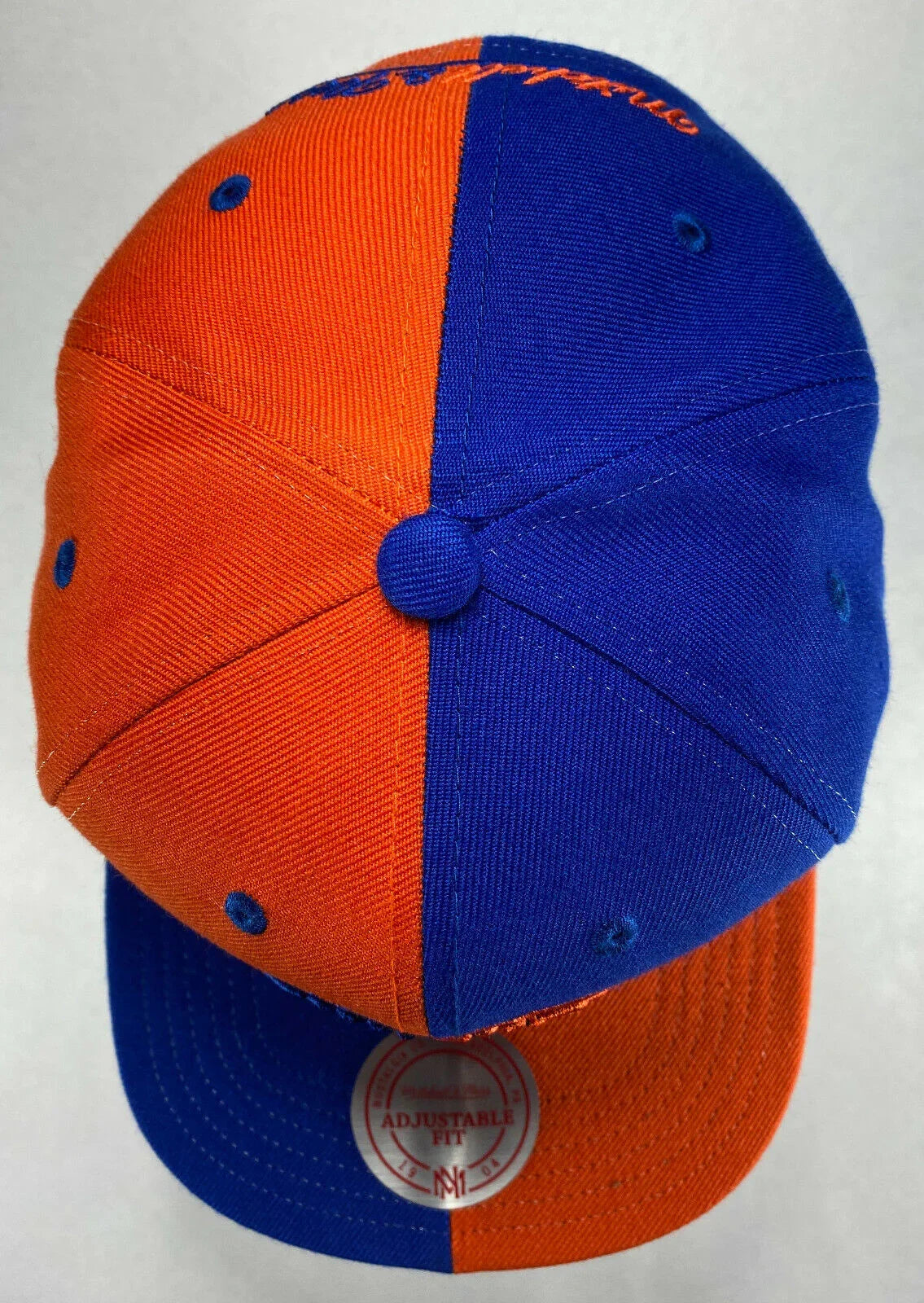 Mitchell and Ness NBA New York Knicks 4 Way Split Snapback Hat, Cap, New
