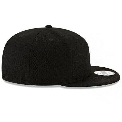 New Era New York Yankees Snapback Hat MLB Official Basic Black White Logo Cap - 757 Sports Collectibles