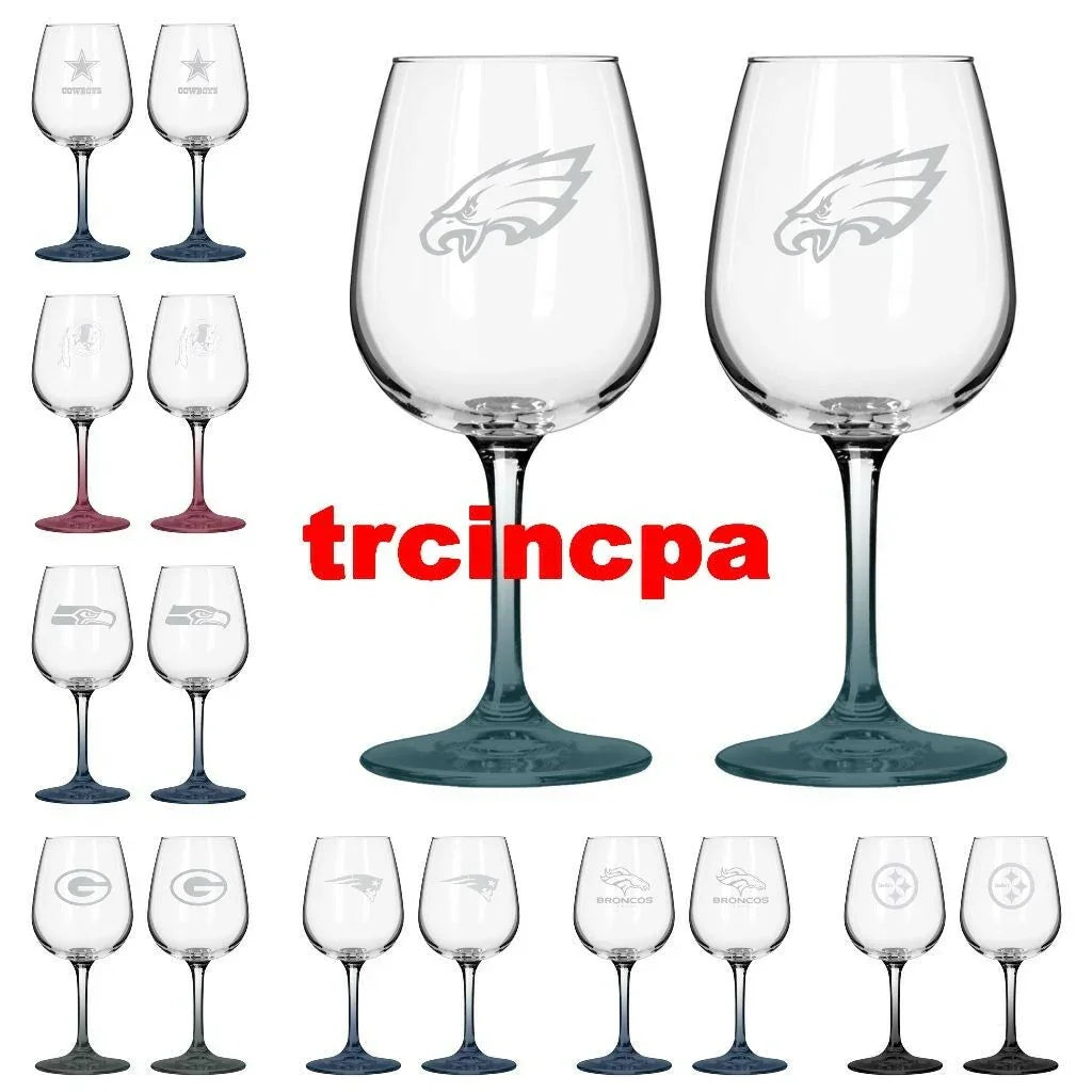 Boelter Brands 12oz Color Stem Wine Glass - PICK YOUR TEAM - FREE SHIP