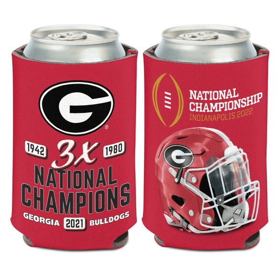 2022 National Champions Georgia Bulldogs DS 12 oz. 3x Champ Koozie Indianapolis - 757 Sports Collectibles