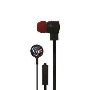 Houston Texans Big Logo Earbud Headphones with Microphone - 757 Sports Collectibles
