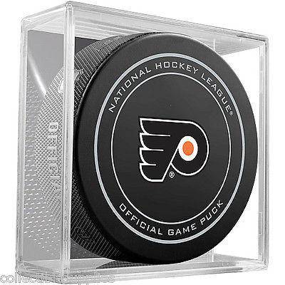 NHL Philadelphia Flyers Official Game Puck in Display Cube - 757 Sports Collectibles