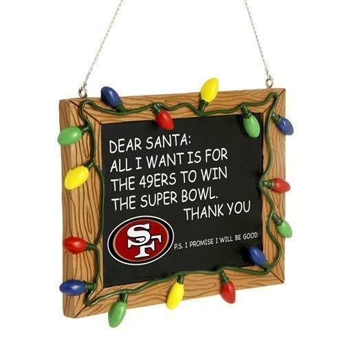 Forever Collectibles - NFL - Chalkboard Sign Christmas Ornament - Pick Your Team (San Francisco 49ers)