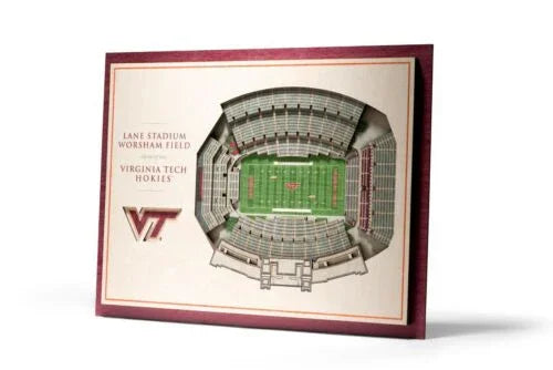 Virginia Tech 3D Stadium View - Wall Art - 5 Layer - NCAA