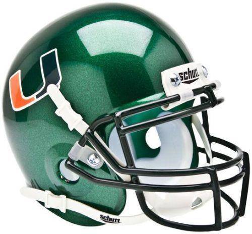 NCAA Miami Hurricanes Schutt Mini Helmet - Alternate Helmet Green - 757 Sports Collectibles