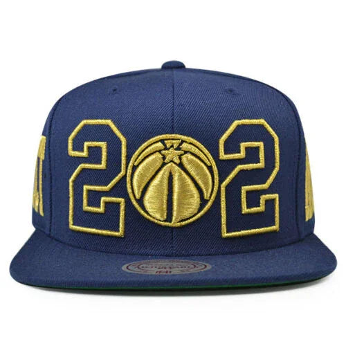 Washington Wizards 202 GOLD AREA CODE Snapback Mitchell & Ness NBA Hat - Navy