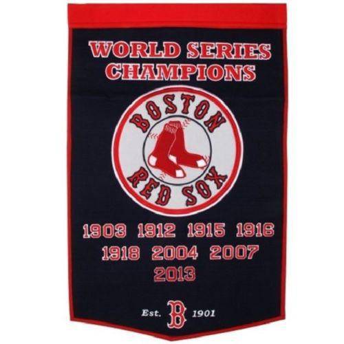 Boston Red Sox Dynasty Banner 24"x36" Wool Embroidered - 757 Sports Collectibles