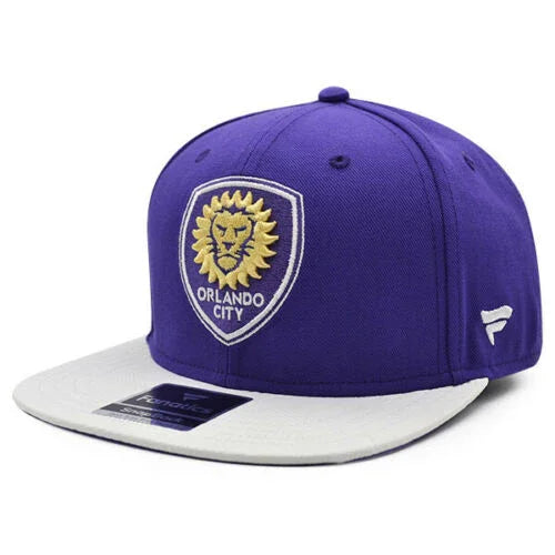 Orlando City FC MLS Iconic Solid Snapback Adjustable Hat - Purple/White
