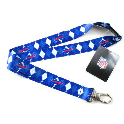 NFL Argyle 1" Lanyard - Pick Your Team - FREE SHIPPING (Buffalo Bills)