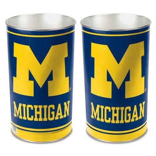 NCAA Michigan Wolverines 15" Waste Basket Garbage Can - 757 Sports Collectibles