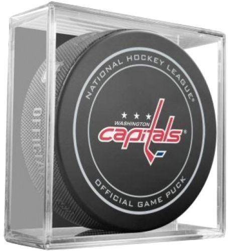 NHL Washington Capitals Official Game Puck in Display Cube - 757 Sports Collectibles