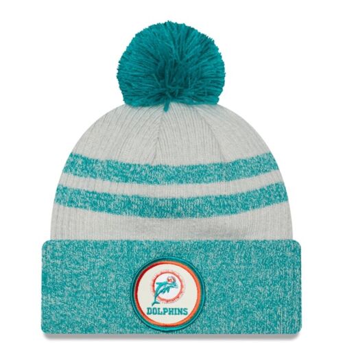 2022 Miami Dolphins New Era NFL Knit Hat Sideline Historic Beanie Stocking Cap - 757 Sports Collectibles