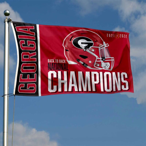 Georgia Bulldogs 2022 College Football CFP Champions Large Outdoor Flag - 757 Sports Collectibles