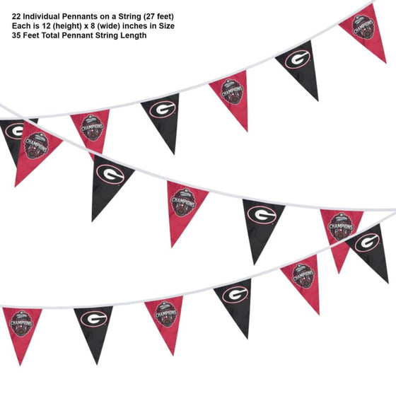 Georgia Bulldogs 2022 College Football National Champions Pennant Flags On A String - 757 Sports Collectibles