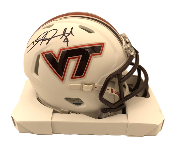 Virginia Tech Hokies Deangelo Hall Signed Auto Mini Helmet - White - JSA W COA - 757 Sports Collectibles