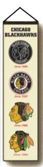 Preorder - Limited Edition Chicago Blackhawks Heritage Banner Embroidered 8"x32" Wool - 757 Sports Collectibles