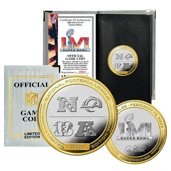 Cincinnati Bengals v Los Angeles Rams Super Bowl LVI Official 2-Tone Flip Coin - 757 Sports Collectibles