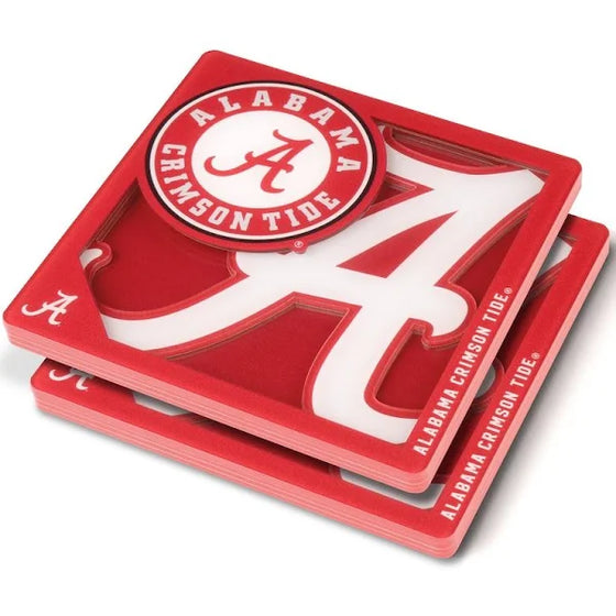 You the Fan  Logo Series Coaster Set - Alabama Crimson Tide - 757 Sports Collectibles
