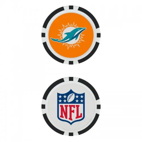 Miami Dolphins Oversized Poker Chip Golf Ball Marker (Printed, 40 mm)