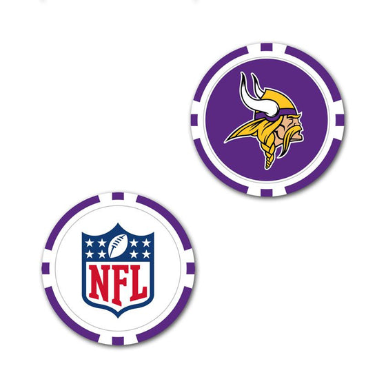 Minnesota Vikings Oversized Poker Chip Golf Ball Marker (Printed, 40 mm) - 757 Sports Collectibles