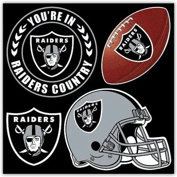 Oakland Raiders 4 Piece Magnet Set