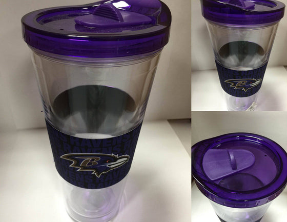 NFL Baltimore Ravens 22 oz Slider Tumbler Wrap with Lid - 757 Sports Collectibles