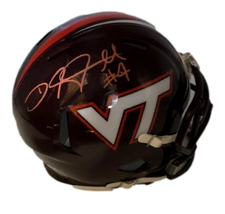 Virginia Tech Hokies DeAngelo Hall Signed Auto Maroon Mini Helmet JSA W COA - 757 Sports Collectibles