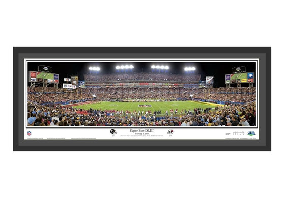 Pittsburgh Steelers v Arizona Cardinals Super Bowl 43 XLIII Game Winning Play Panorama 13.5x40 Photo - Select Frame
