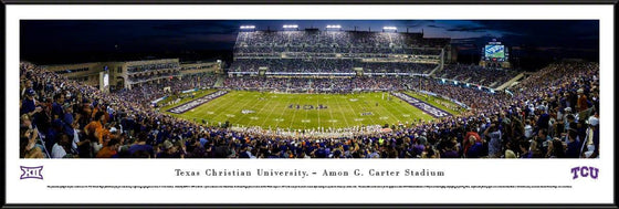 TCU Horned Frogs Football - 50 Yard at Night - Standard Frame - 757 Sports Collectibles