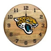 Jacksonville Jaguars Oak Barrel Clock