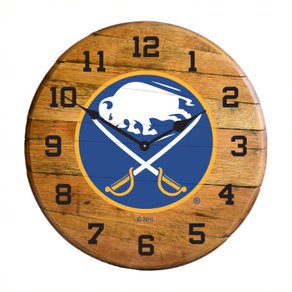 Buffalo Sabres Oak Barrel Clock