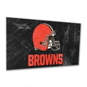 Cleveland Browns 24 x 48 Glass Wall Art Helmet