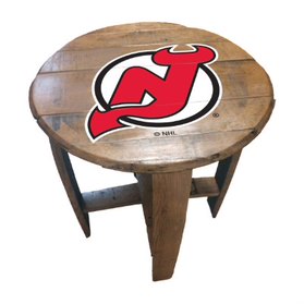 New Jersey Devils Oak Barrel Table