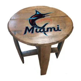 Florida Marlins Oak Barrel Table