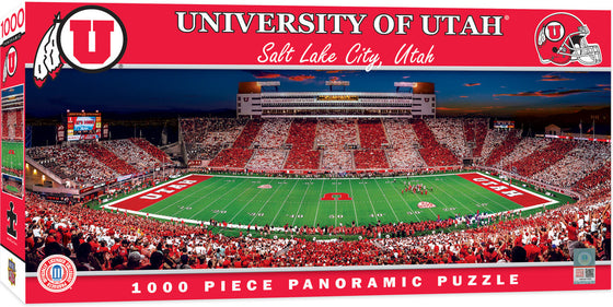 Stadium Panoramic - Utah Utes 1000 Piece Puzzle - Center View