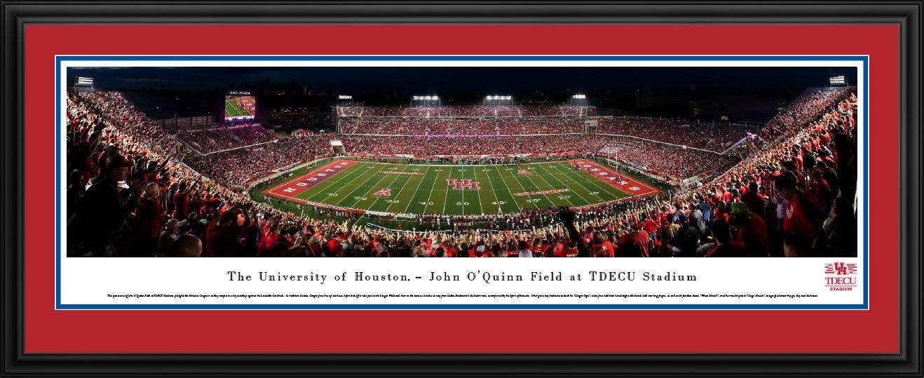 Houston Football - 50 Yard - Night Game - Deluxe Frame - 757 Sports Collectibles