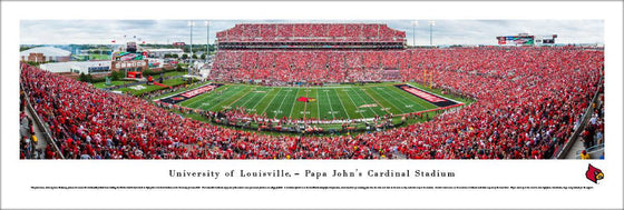 Louisville Cardinals Football - 50 Yard Line - Unframed - 757 Sports Collectibles