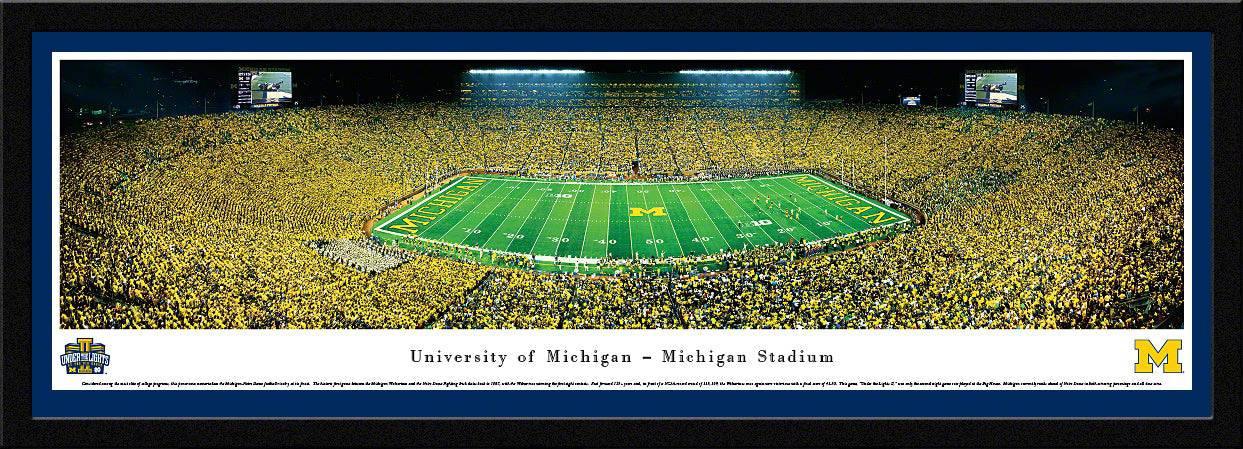 Michigan Football - Under The Lights - 2013 50 Yard Line - Select Frame - 757 Sports Collectibles