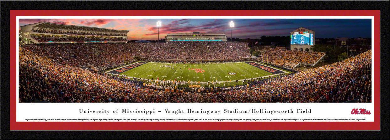 Ole Miss - 50 Yard - Night - Select Frame - 757 Sports Collectibles