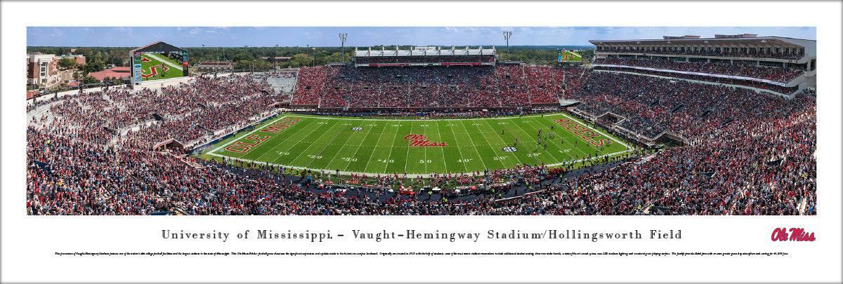Ole Miss Rebels Football - 50 Yard Line - Unframed - 757 Sports Collectibles