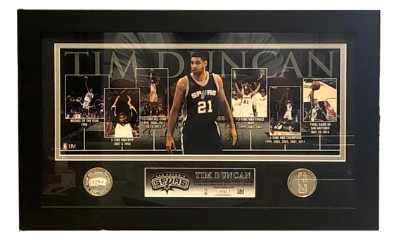 San Antonio Spurs Tim Duncan Career Timeline Silver Coin Photo Mint - 757 Sports Collectibles