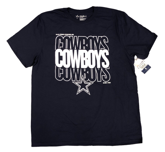 Dallas Cowboys Triple Threat Navy T-Shirt - 100% Cotton - All Sizes - 757 Sports Collectibles