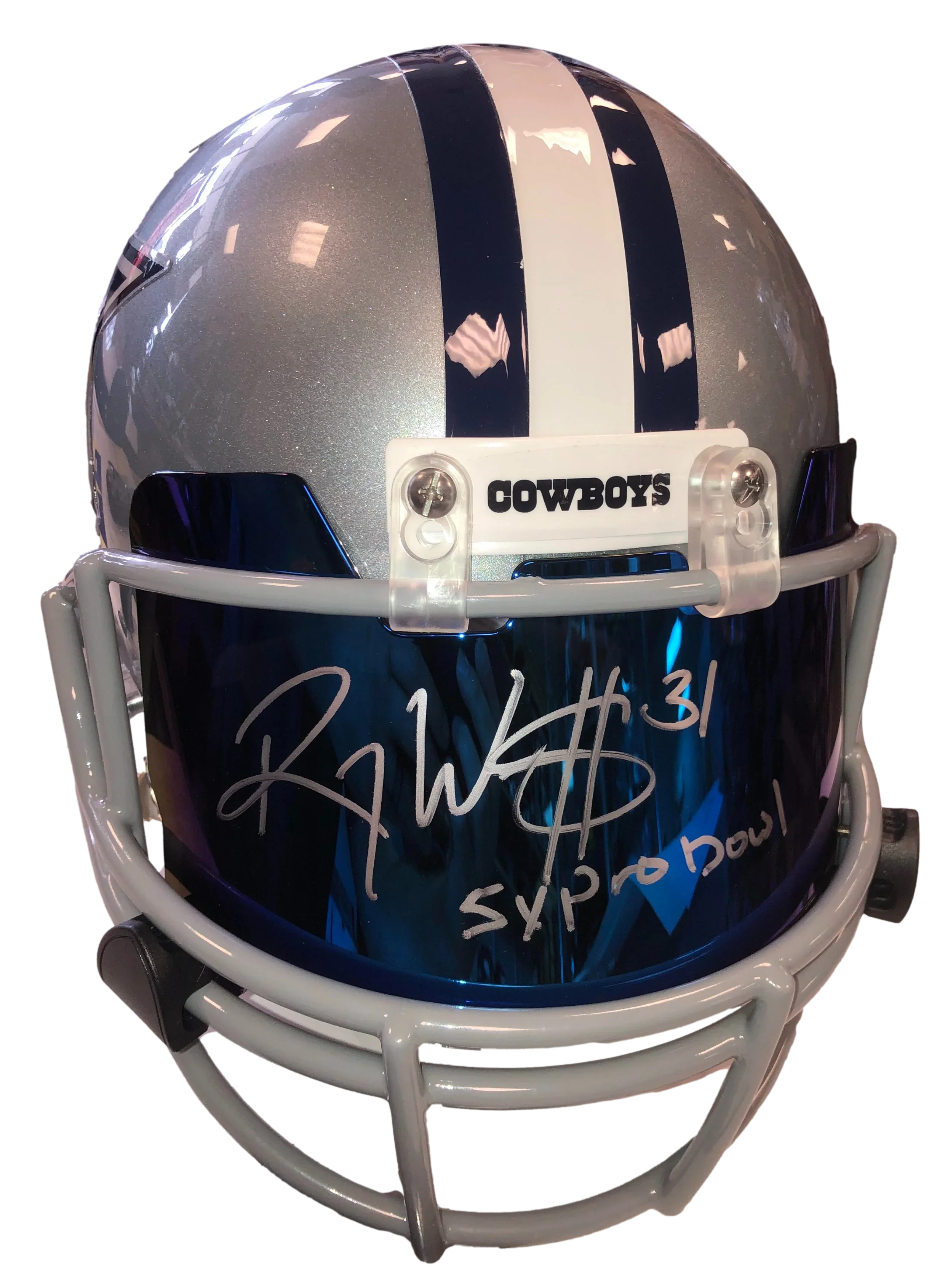 Dallas Cowboys Roy Williams Safety Signed Auto Full Size VSR4 Helmet w Visor BAS COA - 757 Sports Collectibles