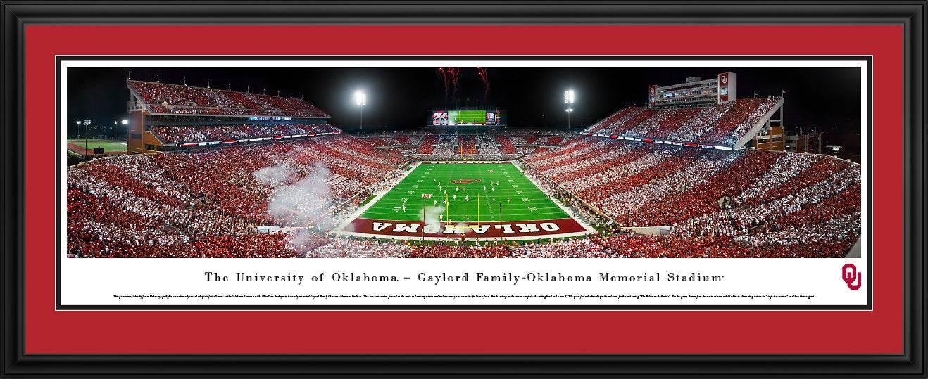 Oklahoma Football - End Zone-Stripe - Deluxe Frame - 757 Sports Collectibles